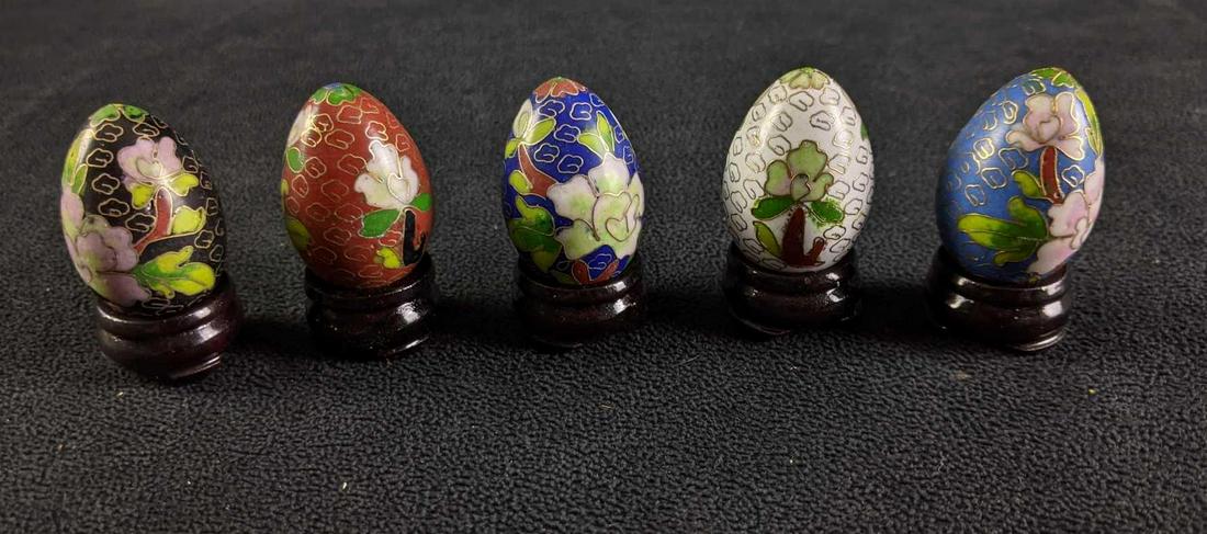 Mini Chinese Cloisonne Egg Set (1 of 7)