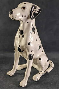 Vintage Fine China Dalmatian Dog Figurine: Vintage Fine China Dalmatian Dog Figurine. While not marked, it appears to be made by Beswick, an English Pottery Company. Is approx 7" x 9" x 13" and it weighs 2.40lbs. The figurine is in a good, vin