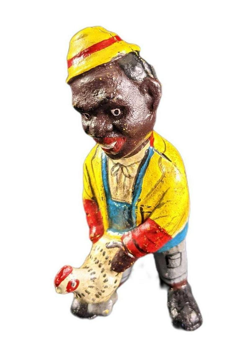Vintage Black Americana Cast Iron Black Man Chicken (1 of 7)