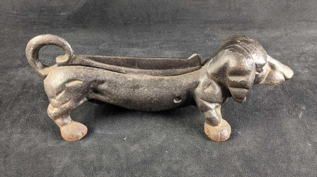 Cast Iron Dachshund Statue Door Stop Boot Scrapper (1 of 4)