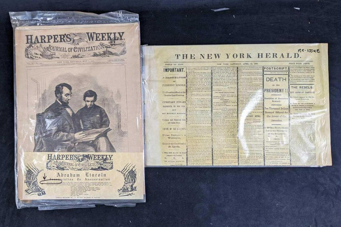 Abraham Lincoln Assassination and Funereal Headlines (1 of 4)