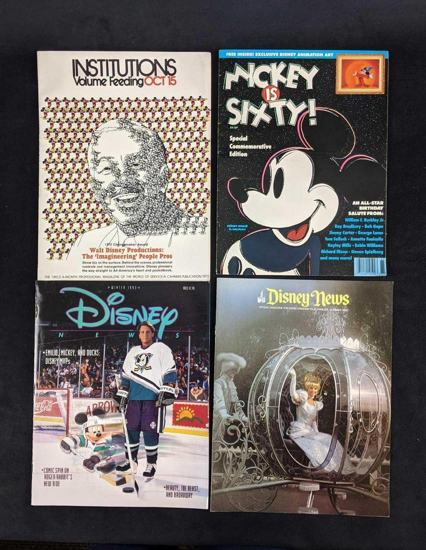 Disney Magazines: Disney Themed Magazines Four Disney Magazines 11inx8 1/2in, 14oz Institutions Volume Feeding OCT 15, 1972 Walt Disney on the cover Mickey is Sixty Magazine with Exclusive Disney animation Art inside D