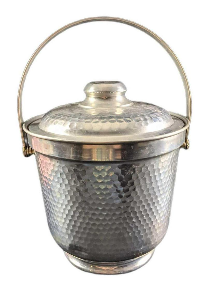 Vintage Hammered Aluminum Ice Bucket With Lid And (1 of 8)