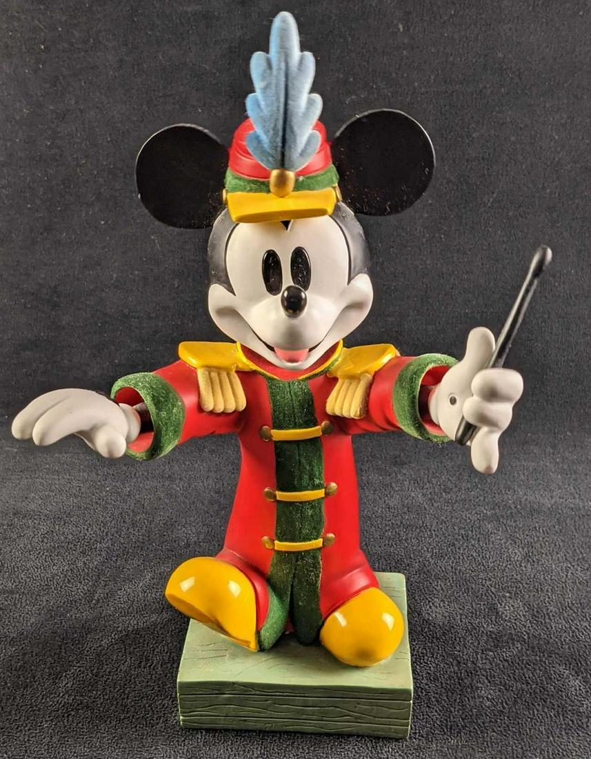 Disney Band Conductor Bobblehead The Band Concert: Disney Band Conductor Bobblehead. Based on the 1935 Disney animated short, "The Band Concert". Is approx 3 1/2" x 3" x 10" and it weighs 2.13lbs. Is in a good, used condition with light wear and marki