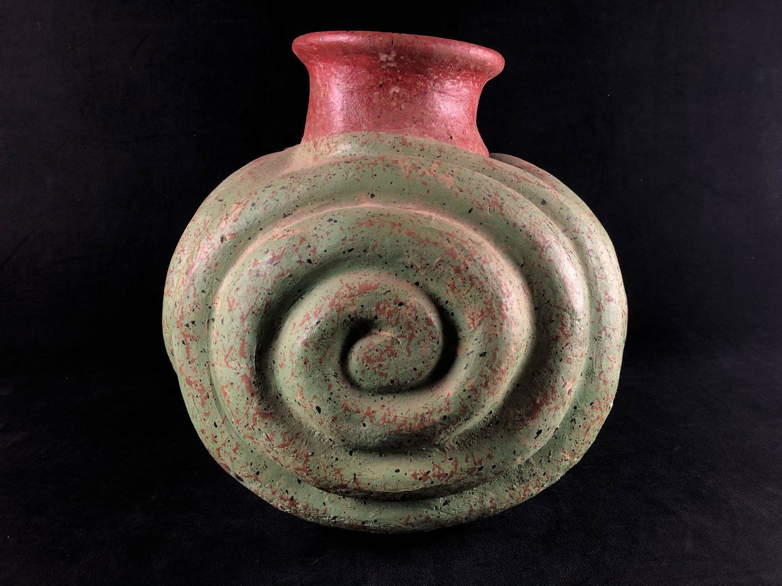 Large Vintage Handmade Mexico Mint Green & Clay Red (1 of 5)