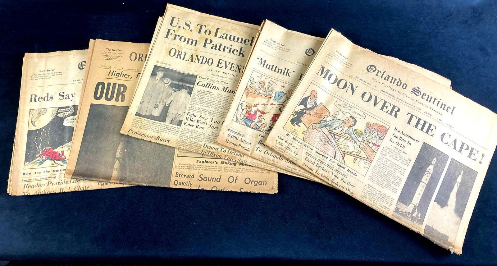 Set of (5) Orlando Newspapers American Space Program (1 of 6)