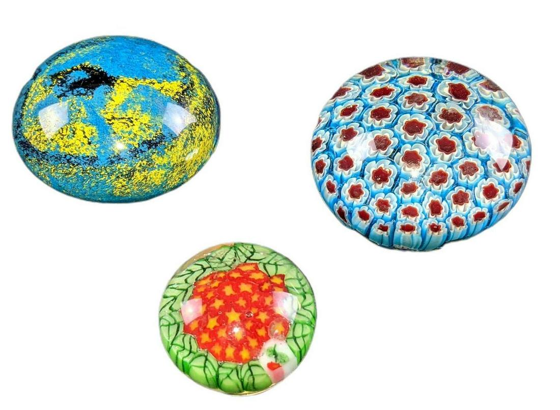 Three Vintage Colorful Handblown Art Glass Paper (1 of 7)