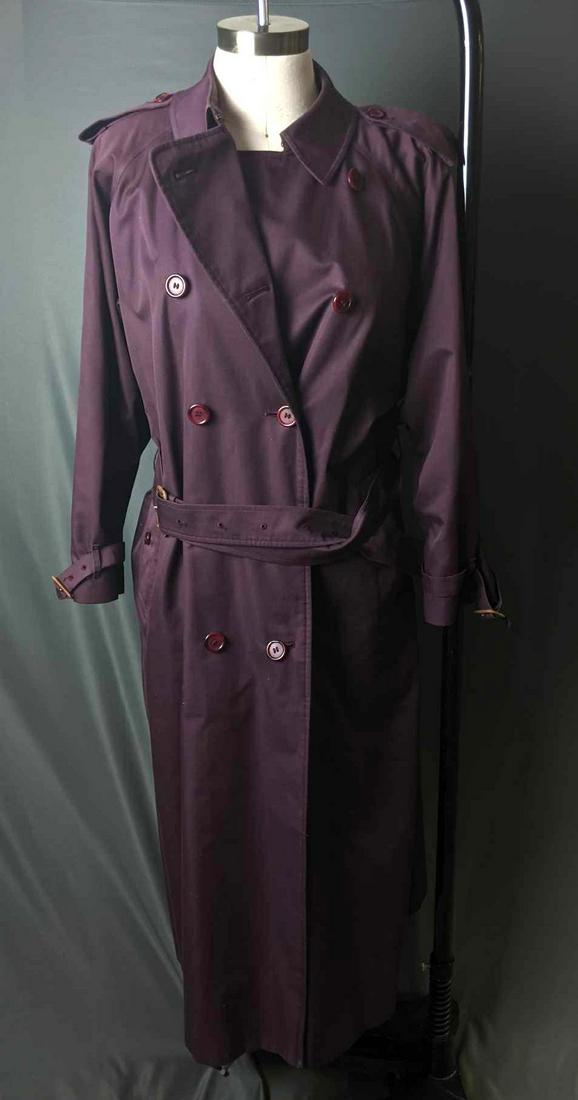 Vintage Burberry Trench Coat Burgundy Women's (1 of 9)