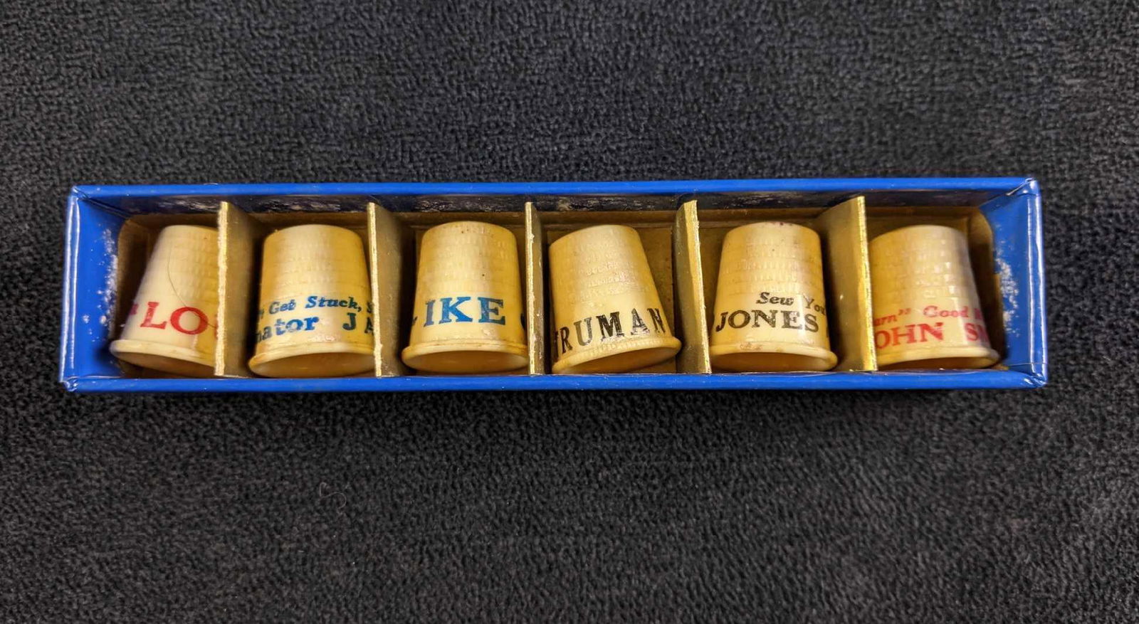 1950s Election Campaign Thimbles, Ike Eisenhower (1 of 9)