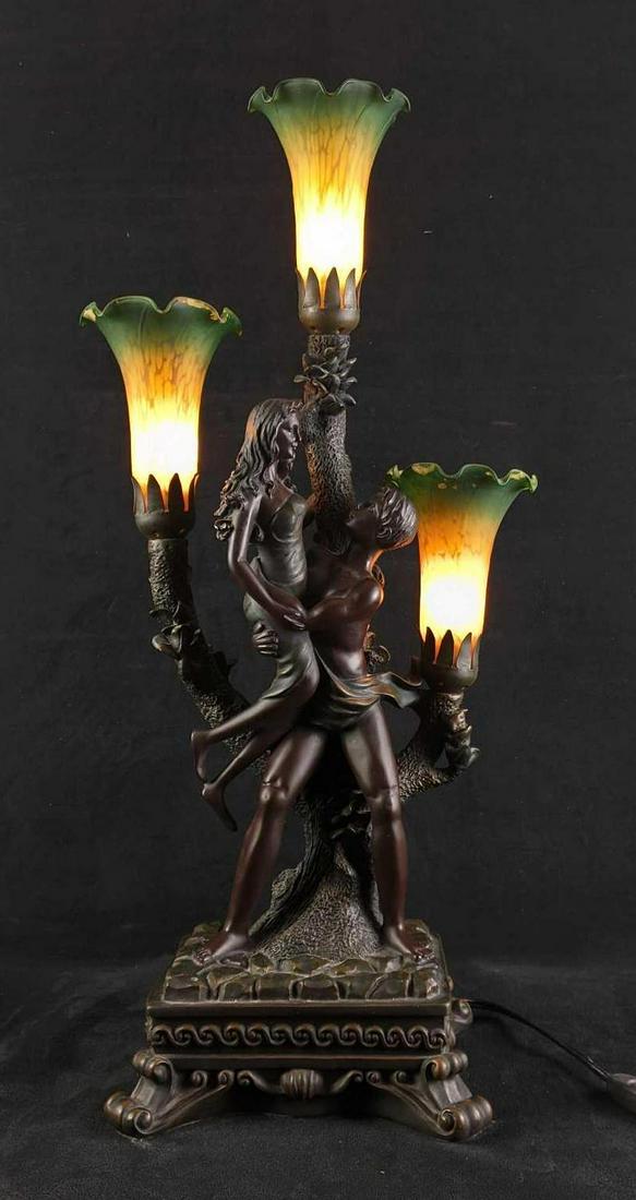 Sculpture Lamp Decorated Glass Tree Man and Woman (1 of 9)