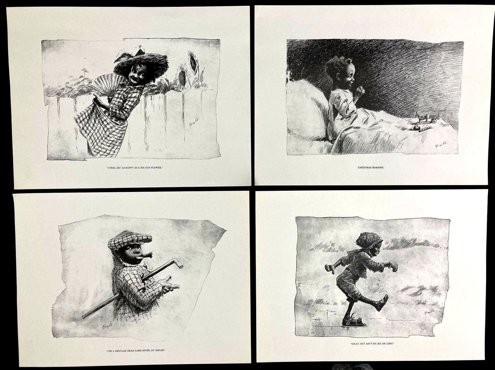 Set of (4) Kemble Lithograph Modern Prints (1 of 6)