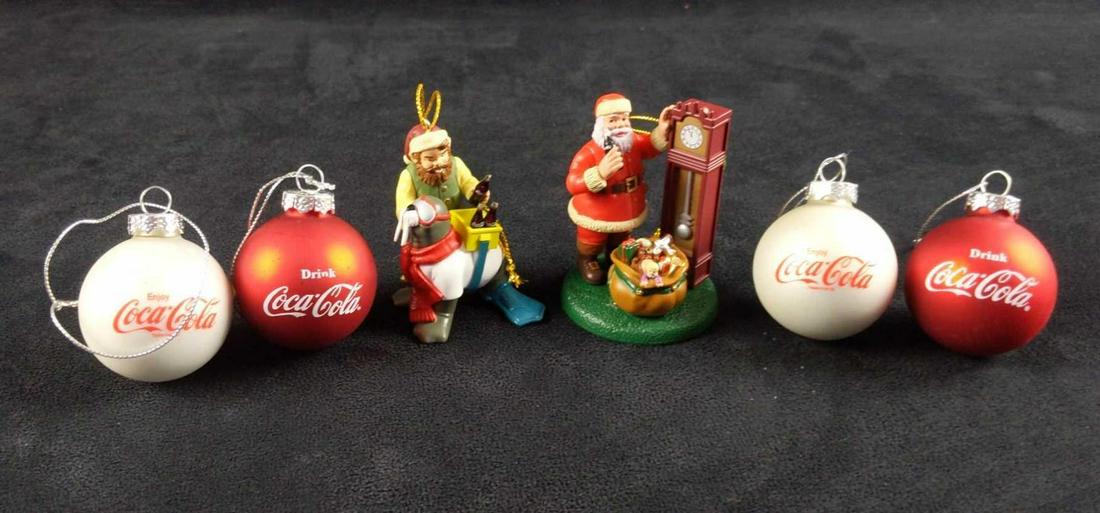 Coca Cola Santa Claus Elf Glass Ball Ornaments (1 of 10)