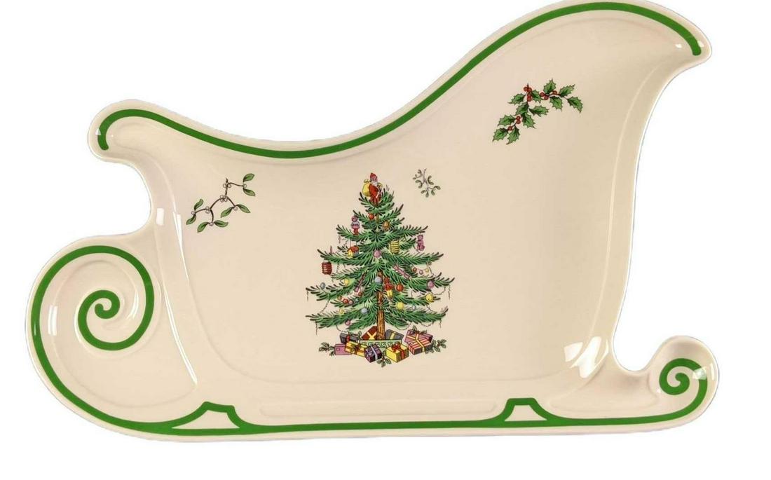 Spode Christmas Tree Sleigh Platter With Box (1 of 3)