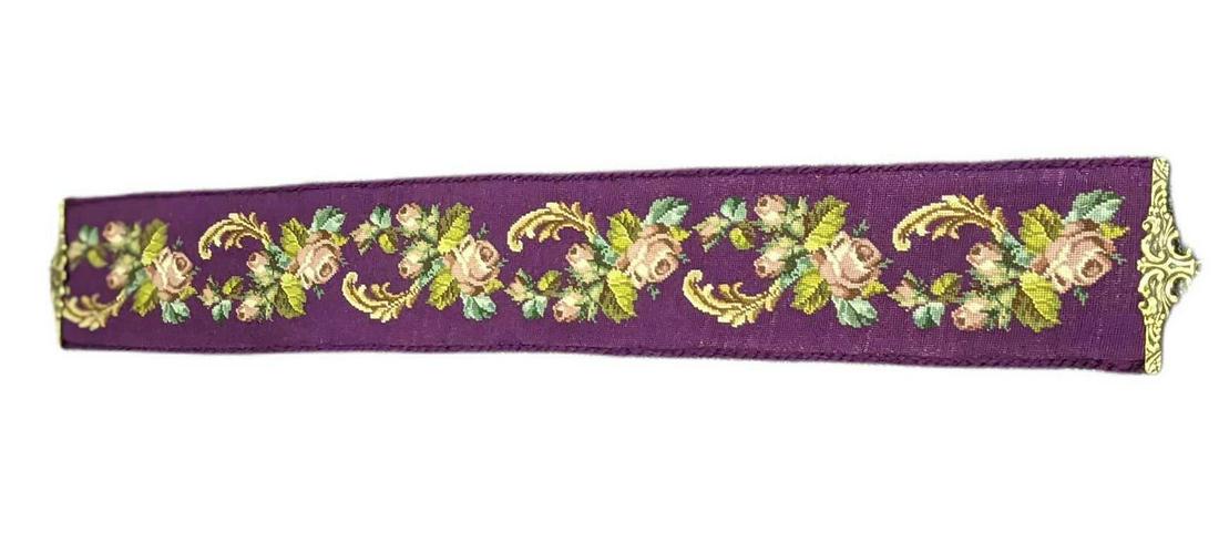 Roses Needlepoint Table Runner With Brass Ends (1 of 7)