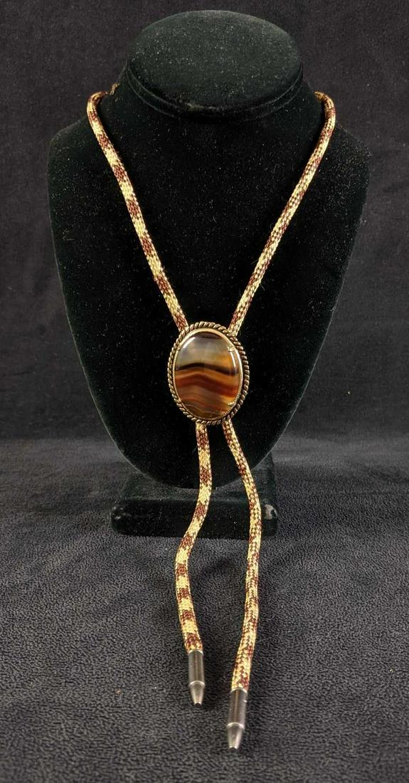 Bolo Tie Multi-colored Neck Tie With Stone (1 of 4)