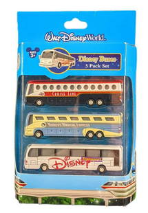 Walt Disney World Exclusive Disney Buses 3 Pack Die: This lot includes a pack of die-cast metal Disney buses. It includes: (1) Disney Cruise Line Bus. (1) Disney's Magical Express. (1) Disney Transport Bus. All come in one package that is approx 5" x 1