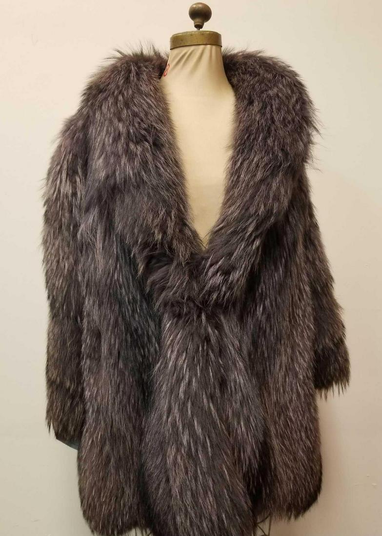 Purple Dyed Raccoon Dog Fur Coat Size 14 Euro (1 of 9)