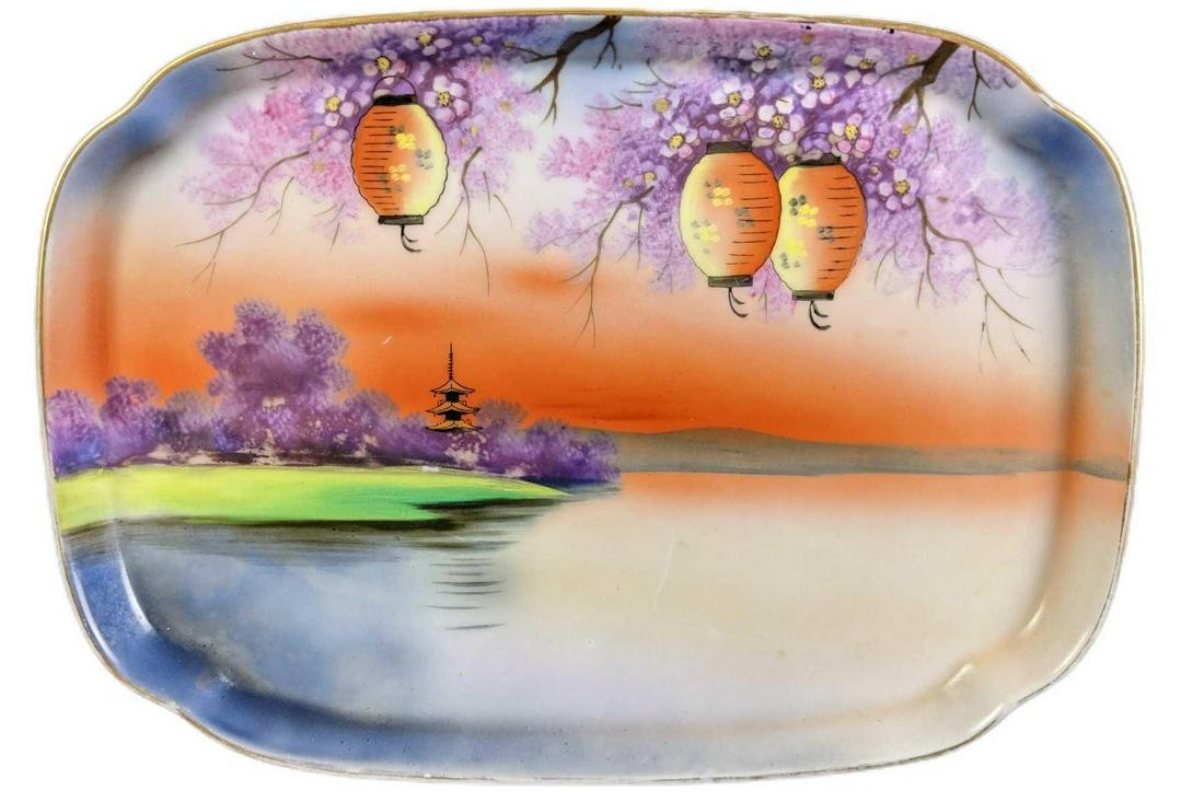 Japanese Noritake Porcelain Platter Hanging Lanterns (1 of 5)