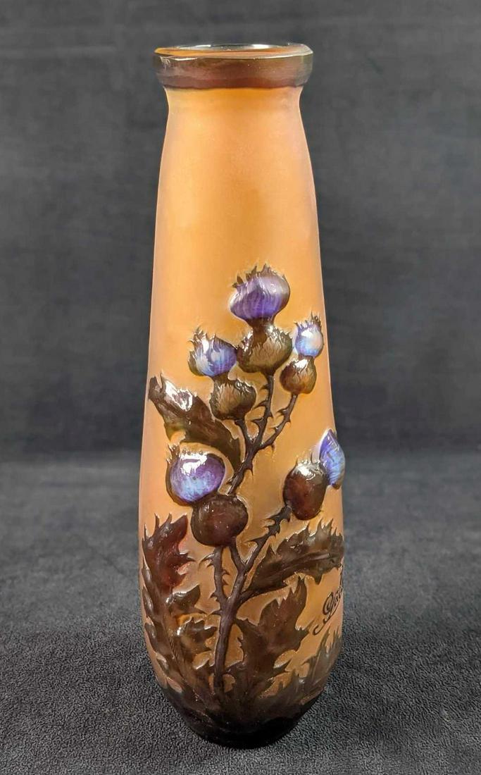 Vintage Acid Etched Galle Repo Glass Floral Vase (1 of 7)