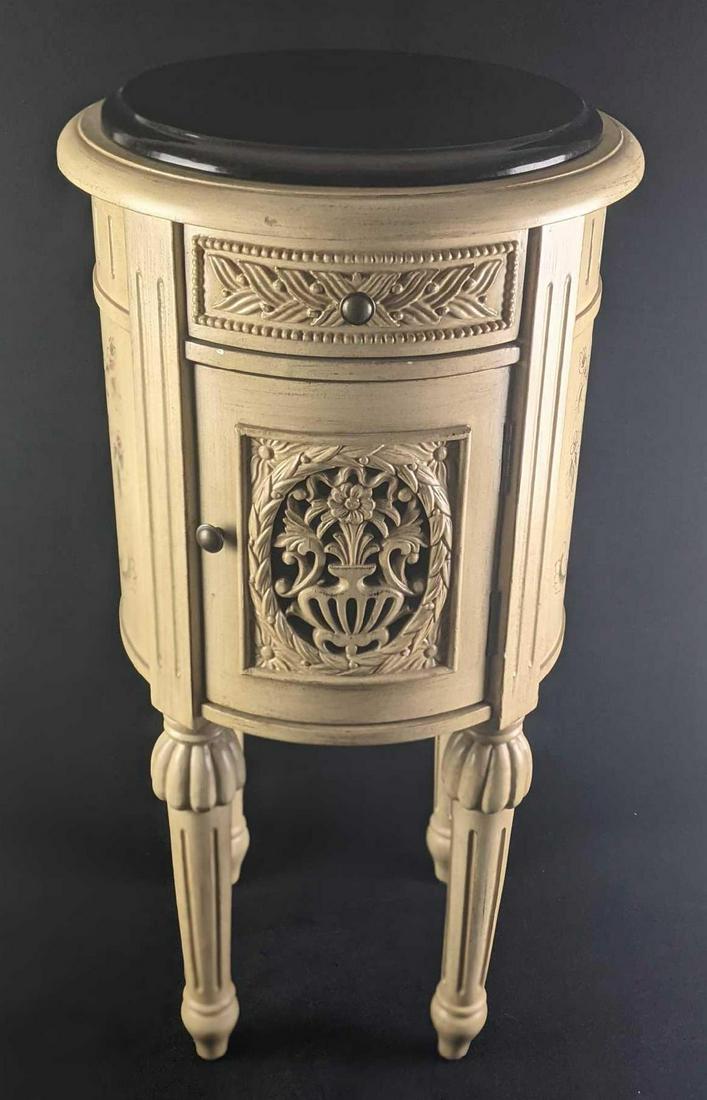 Vintage French Style Round Marble Top End Table (1 of 10)