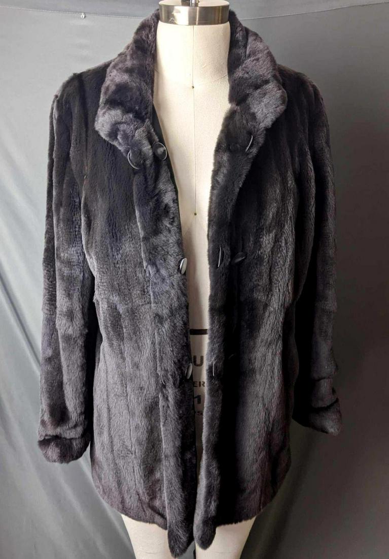 Black Mink Fur Coat Soft Coat Real Fur Gartenhaus (1 of 7)