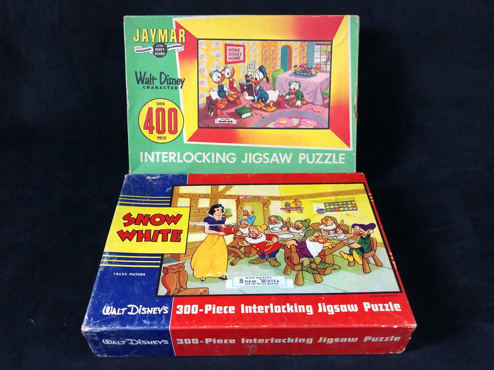 Vintage Lot Of 2 400 pc 1960's Jamar Disney Complete: Vintage Lot Of 2 400 pc 1960's Jamar Disney Complete Donald & Snow White Complete Jigsaw puzzles.Complete Puzzles and original boxes in great condition for there age.
