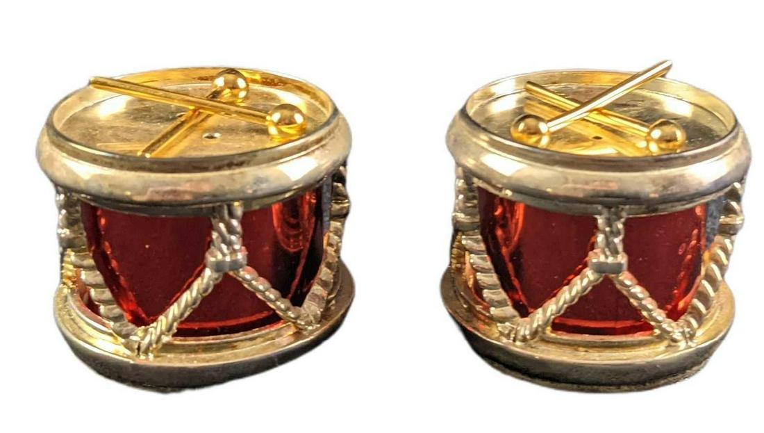 Godinger Silver Salt And Pepper Shaker Set Red Enameled (1 of 7)