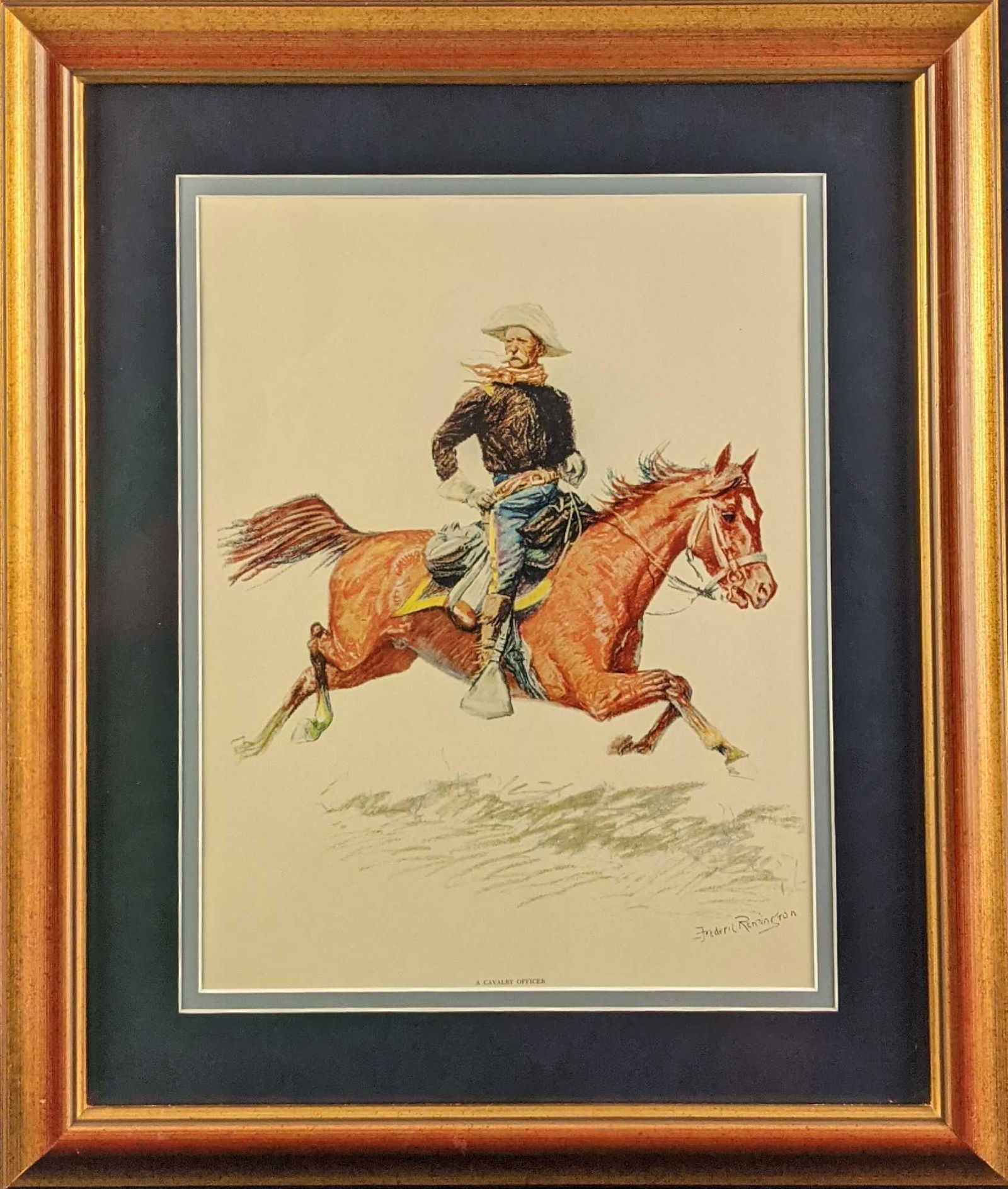 Framed Cavalry Officer Print Frederic Sackrider (1 of 6)