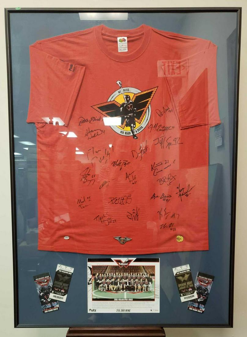 2005 Philadelphia Wings Framed Signed Shirt (1 of 8)
