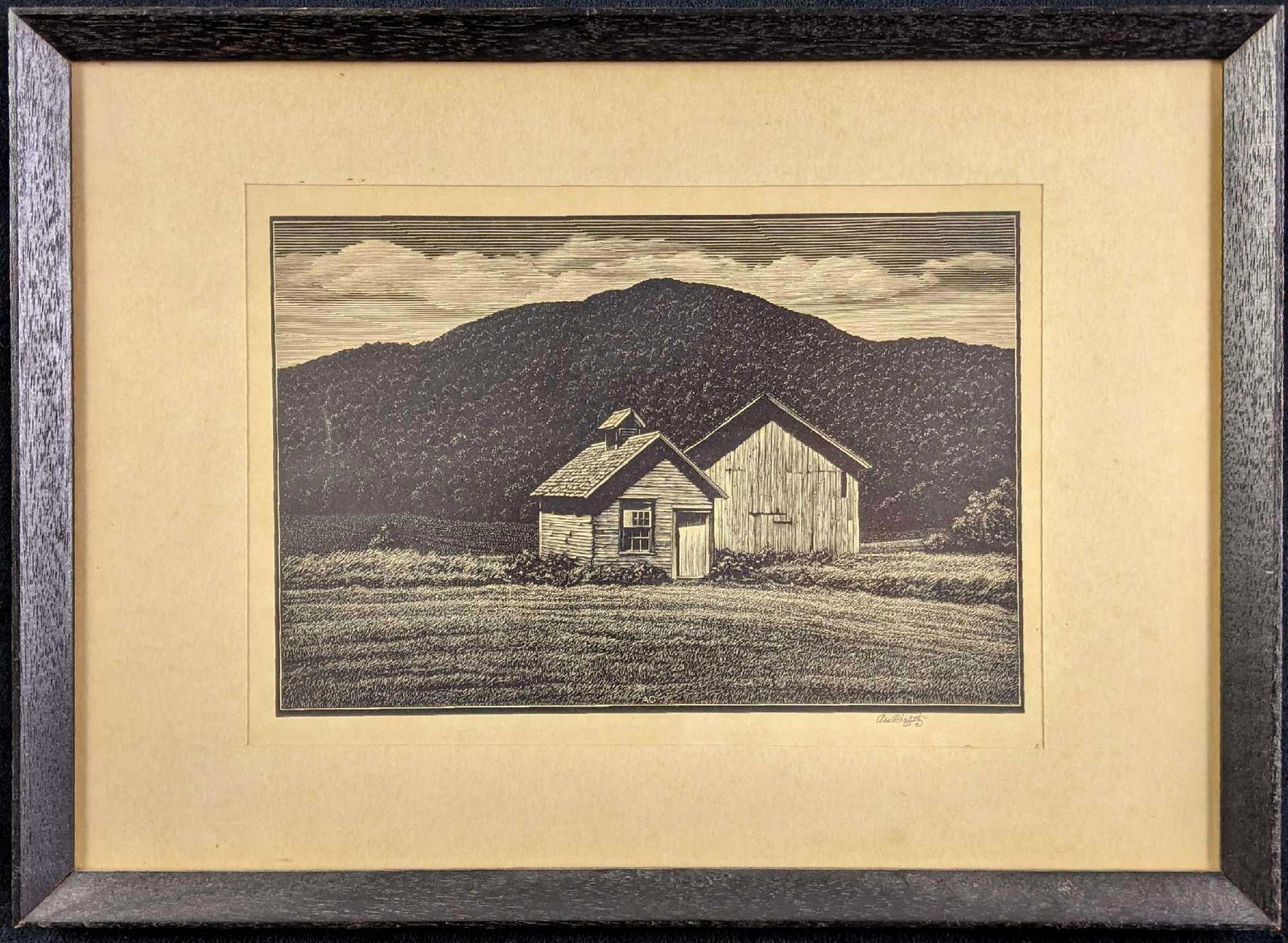 Wood Engraving New England Landscape Asa Cheffetz (1 of 4)