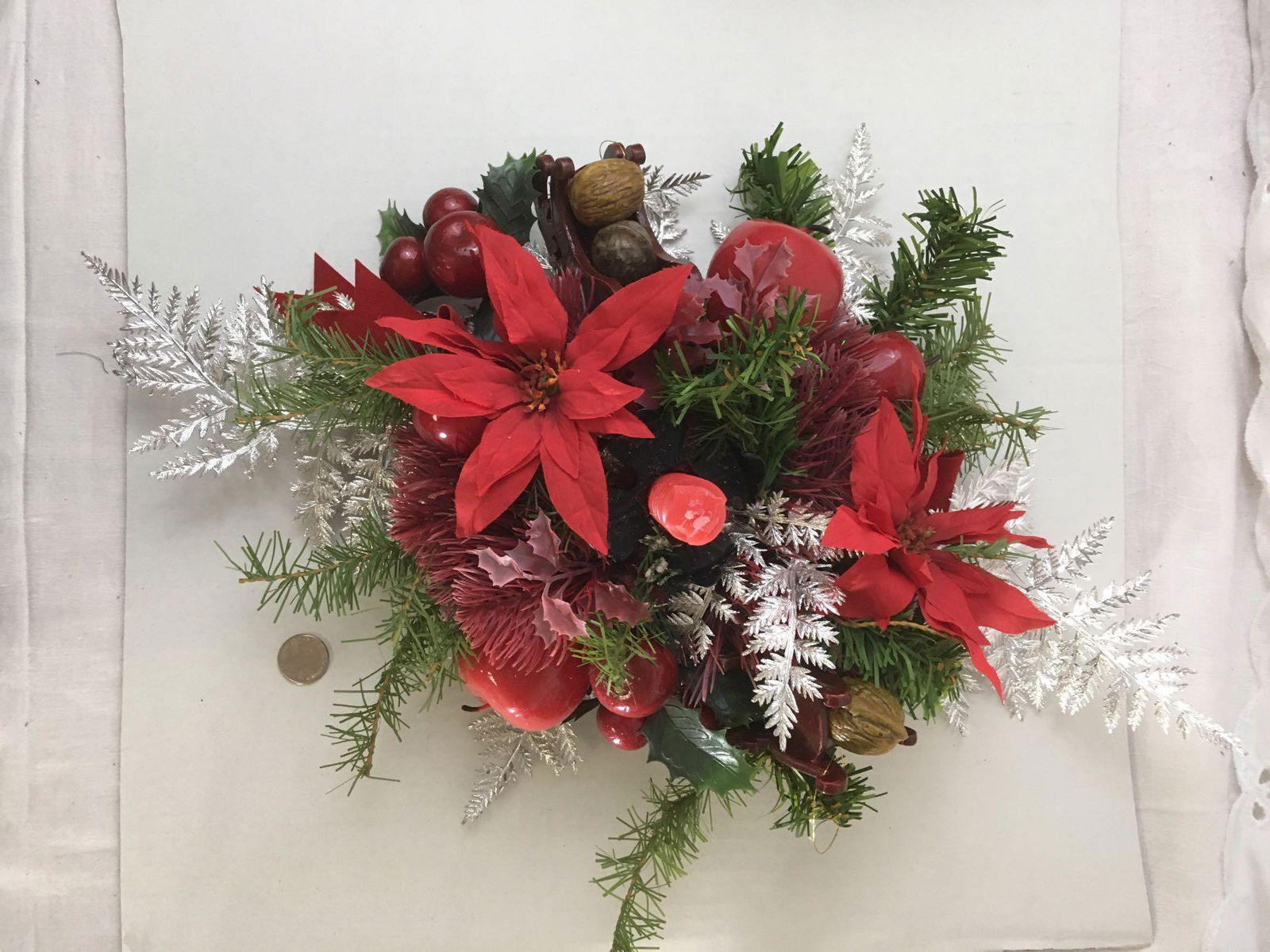 Christmas Poinsettia and Candle Candle Arrangement #38 (1 of 4)