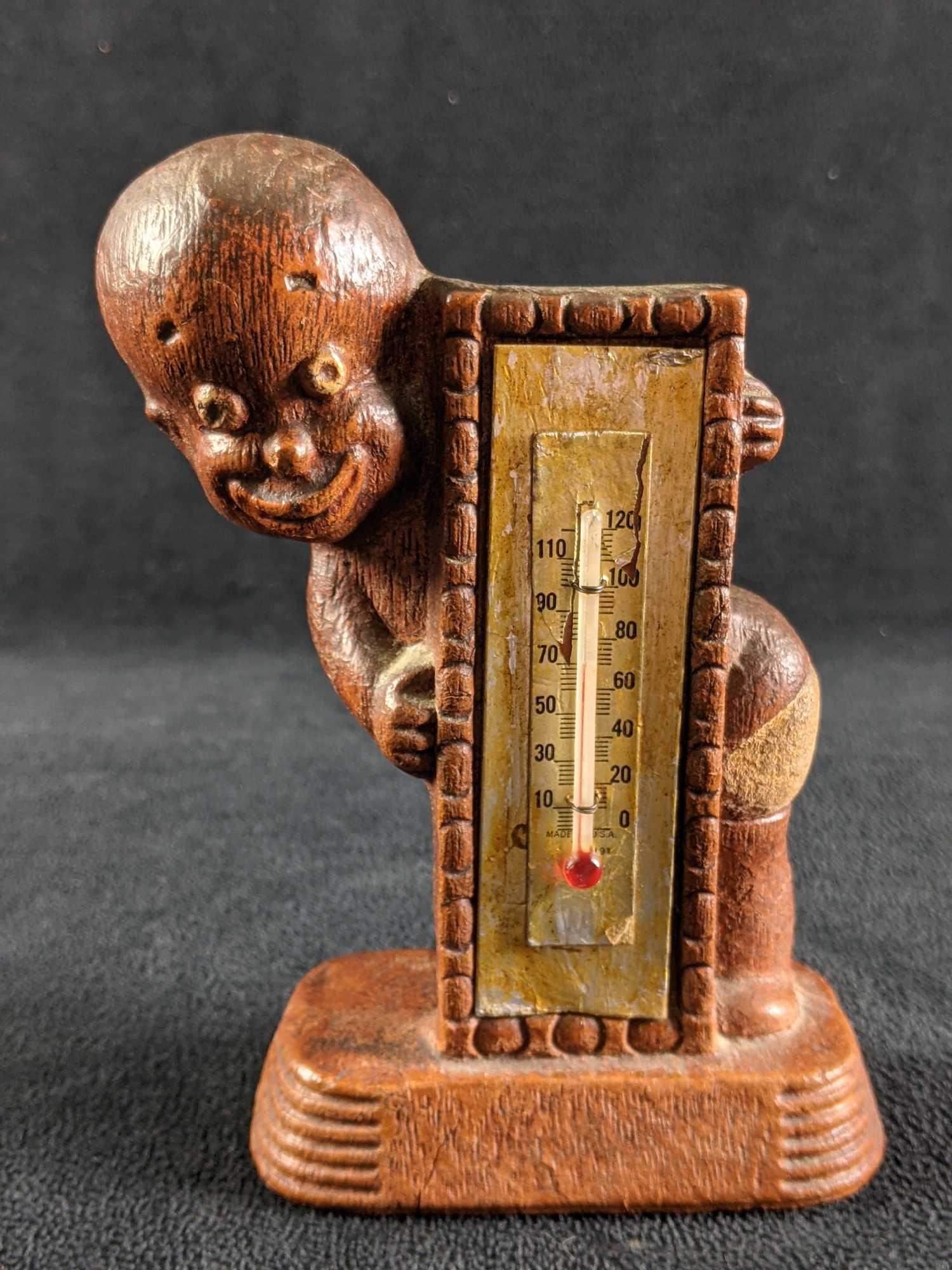 Black Americana Diaper Dan Thermometer Holder 1949 (1 of 7)