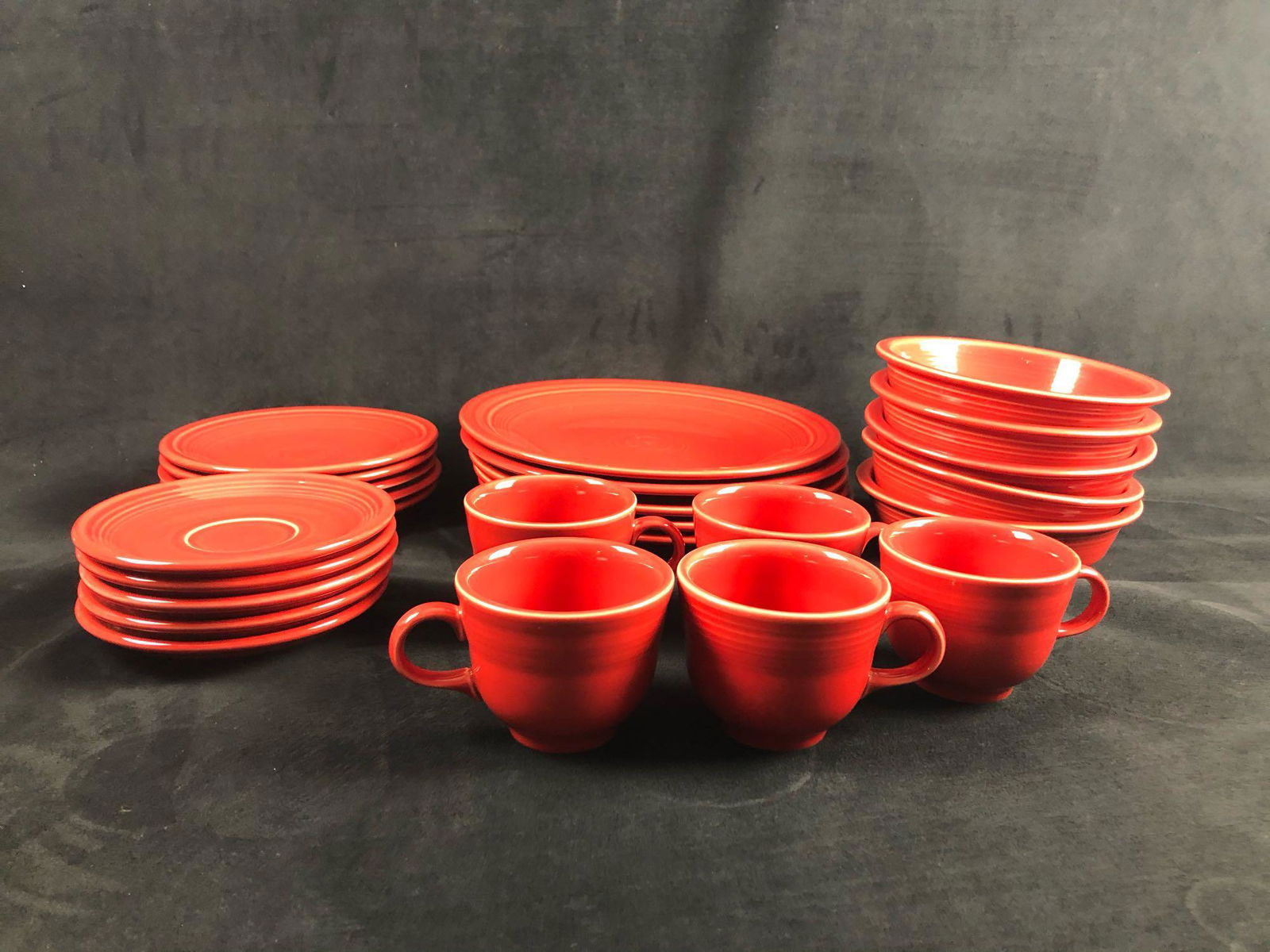 Genuine Fiesta 25 Piece Set Red Dinnerware Homer (1 of 8)