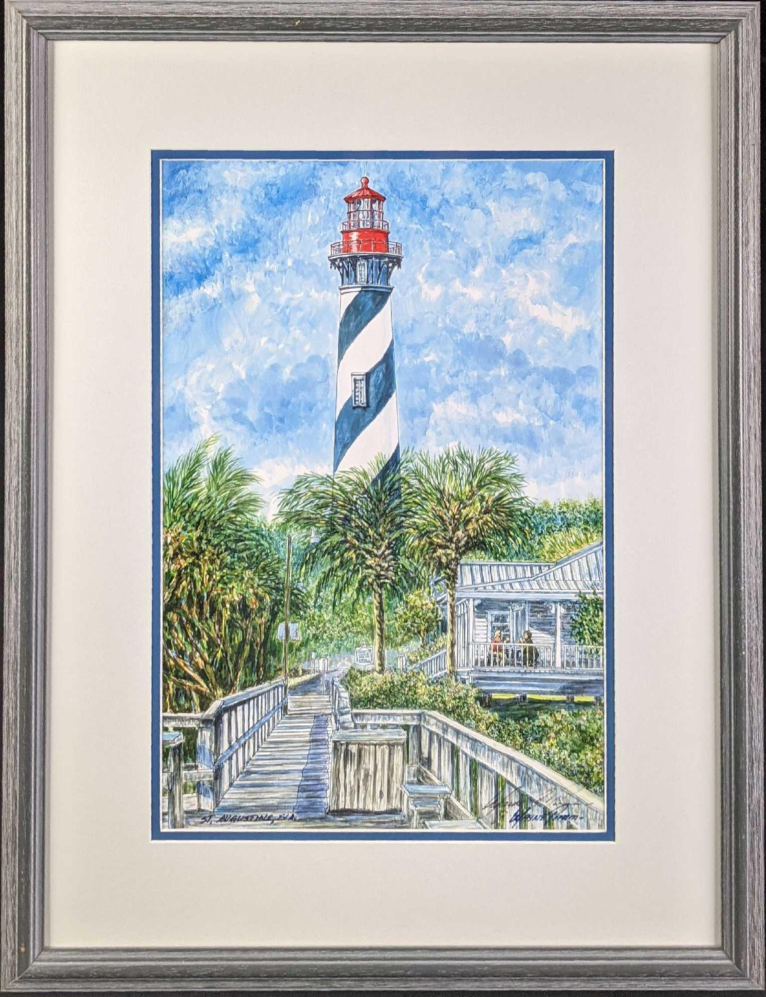 Framed Signed Wayne A. Timm St. Augustine Lighthouse (1 of 6)