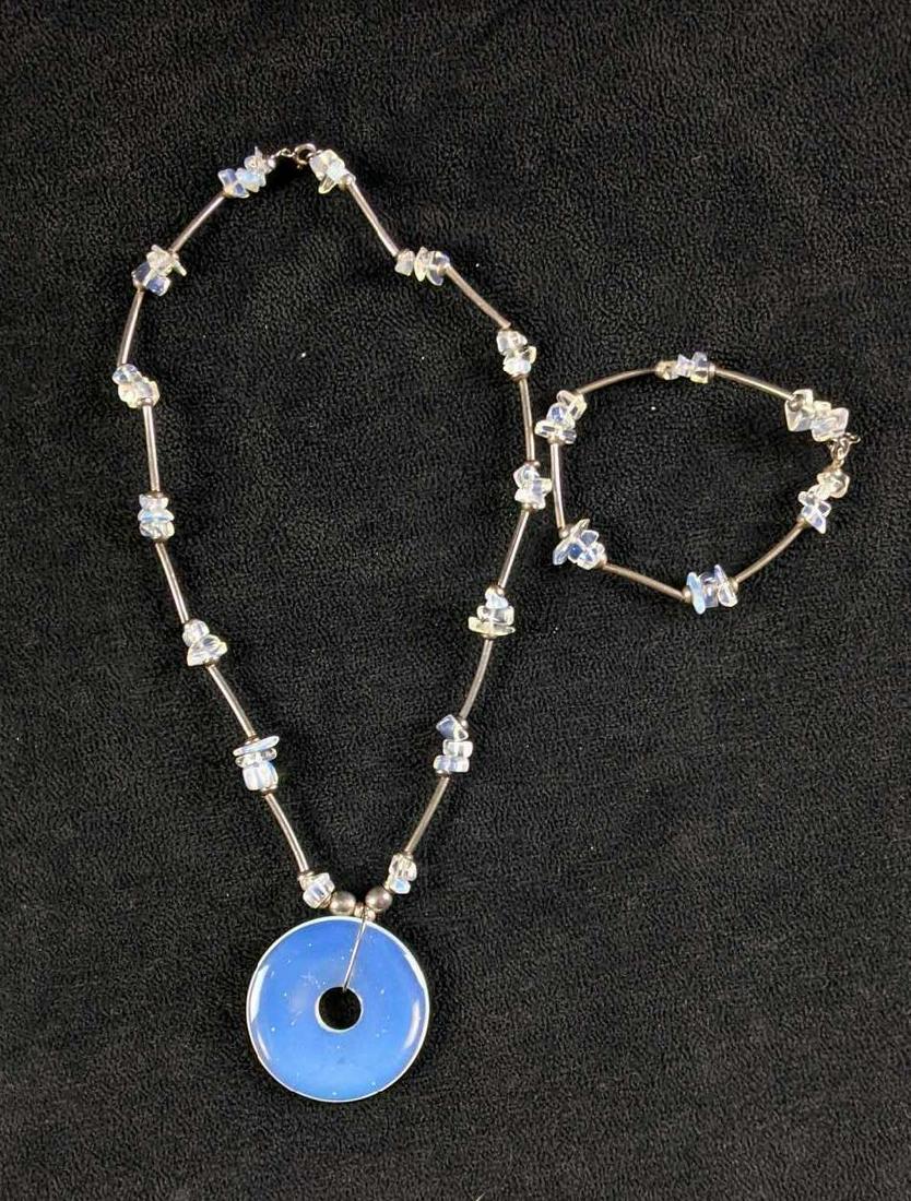 Gemstone Necklace and Bracelet Set Moonstone (1 of 6)