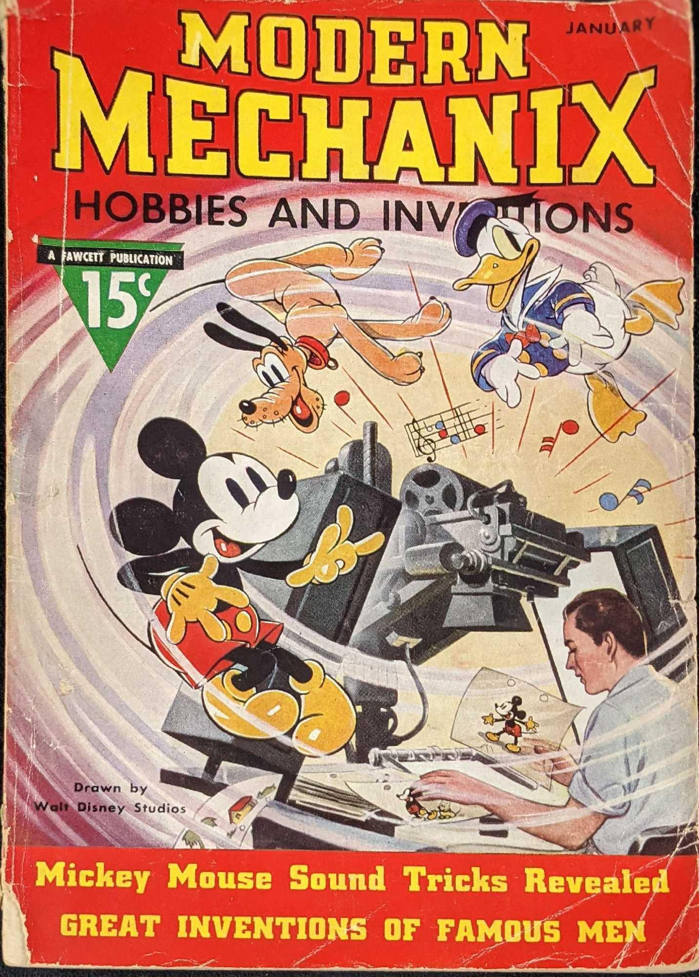 Disney Mickey Mouse Modern Mechanix Magazine 1937 Jan (1 of 8)