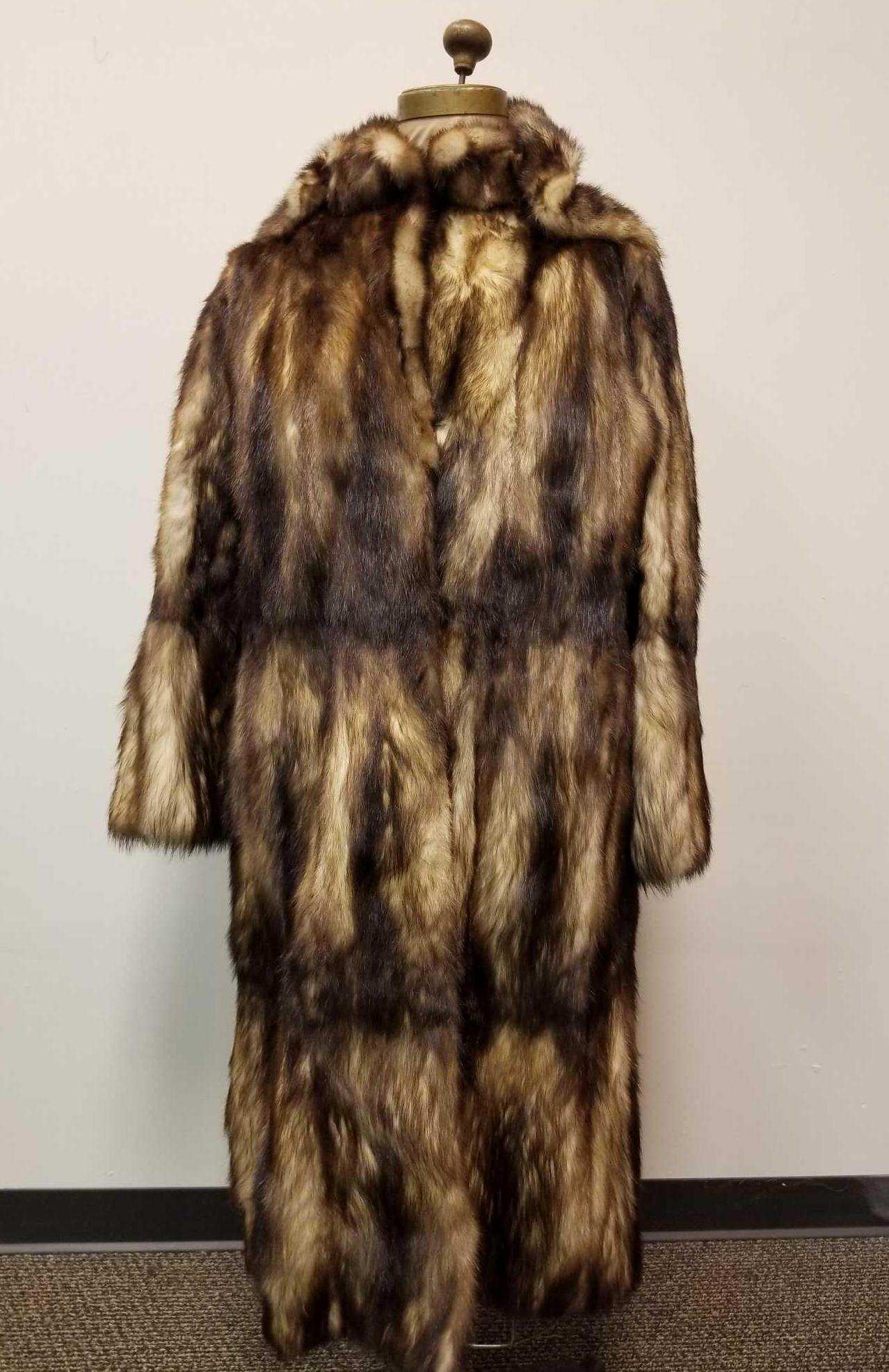 Full Length Fitch Fur Coat with Removable Hoodie (1 of 6)