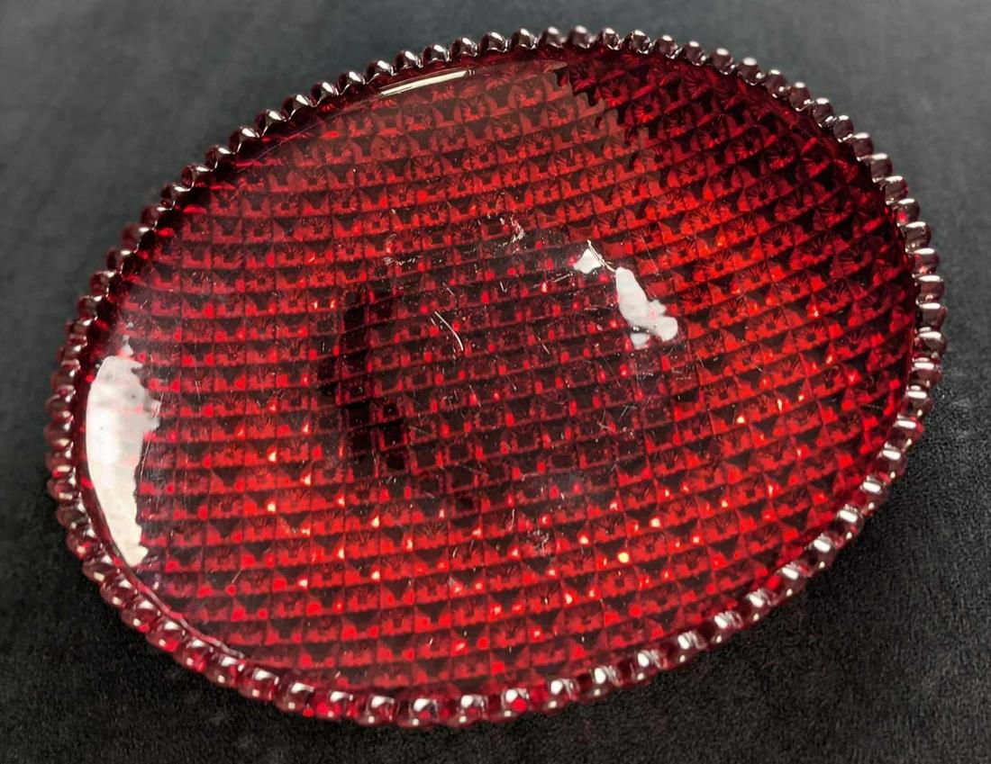 Vintage Glass Ruby Serving Plate (1 of 4)