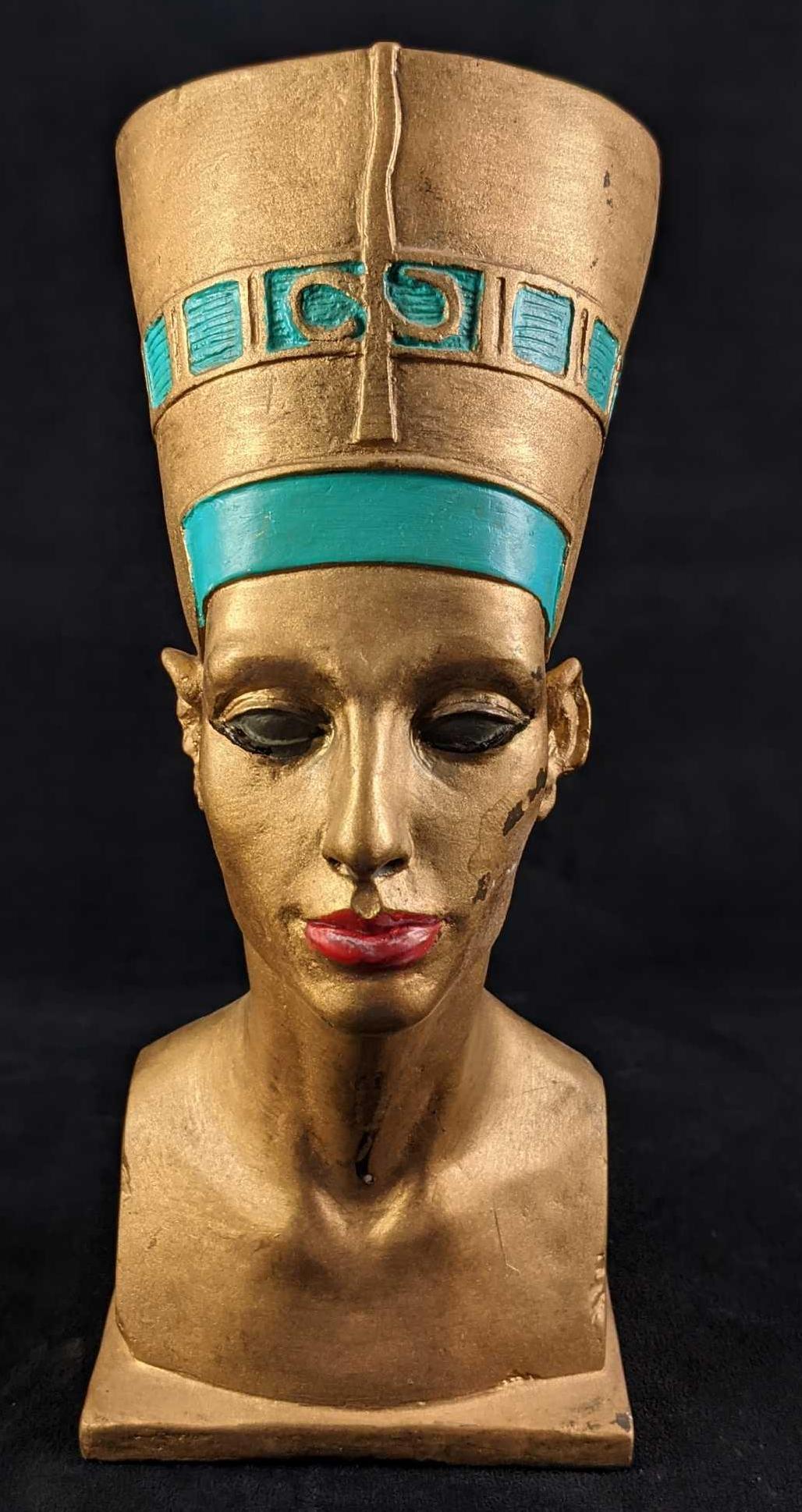 Vintage Hand Painted Ceramic Nefertiti Bust (1 of 6)