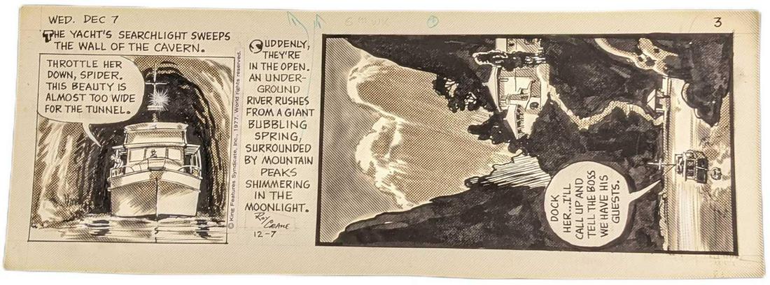 Buz Sawyer Original 12-07-77 Comic Strip By Roy Crane: Henry Schlensker (as Roy Crane) Buz Sawyer 12-07-77 16.25 x 4.75 image pencil/ink on Bristol board signed in great condition. It weighs under one pound at 0.05lb. Please see the images as they are par