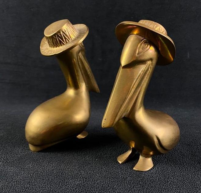 Pair of Mid-Century Brass Pelican Statues (1 of 6)