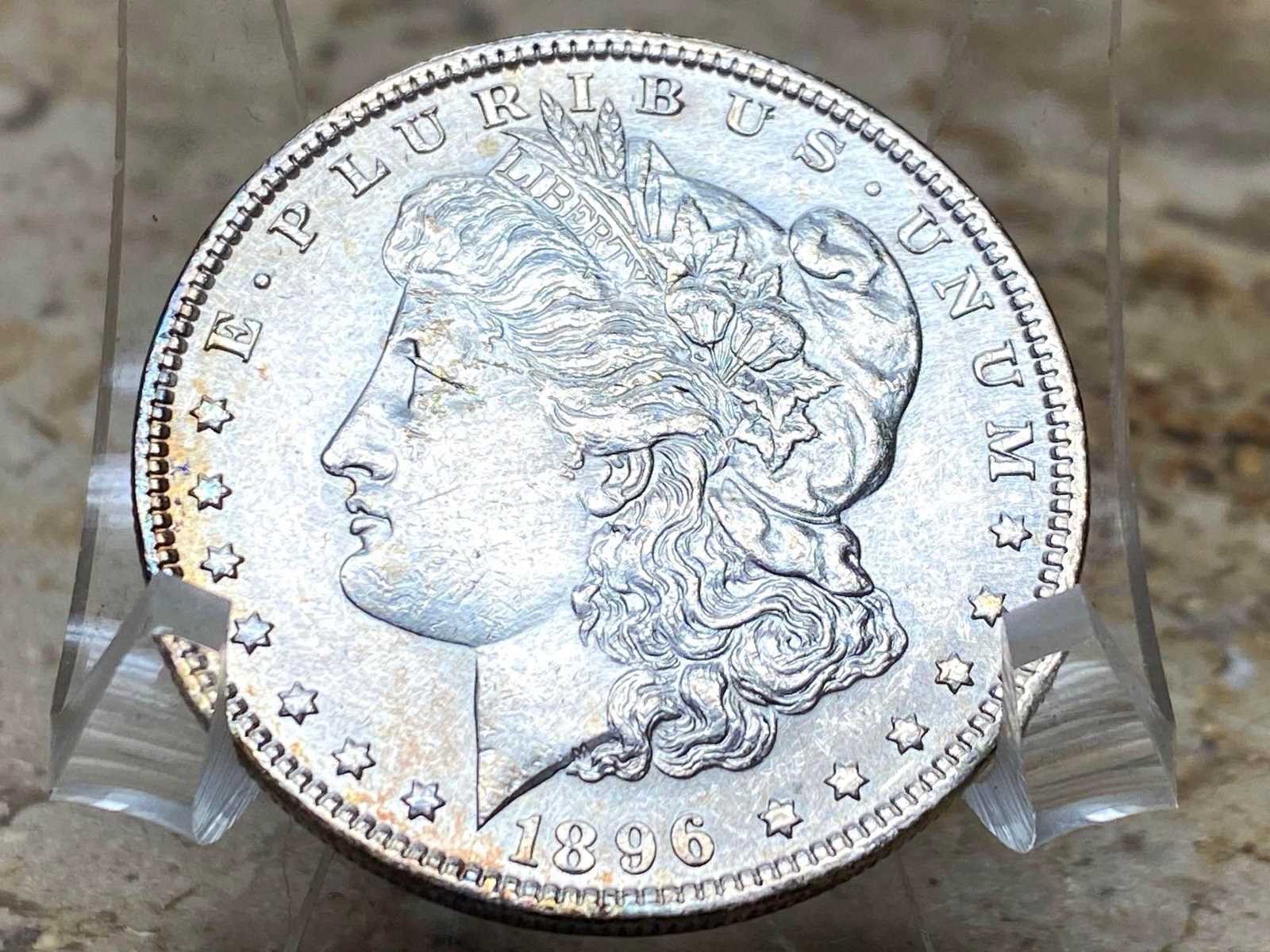Antique 1896 P VF US Morgan Silver Dollar (1 of 2)