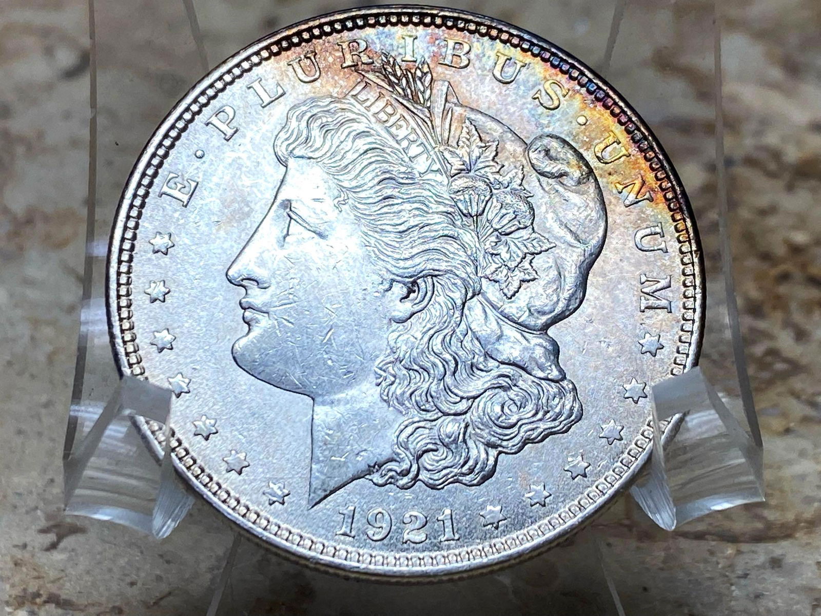 Antique 1921P VF US Morgan Silver Dollar (1 of 2)
