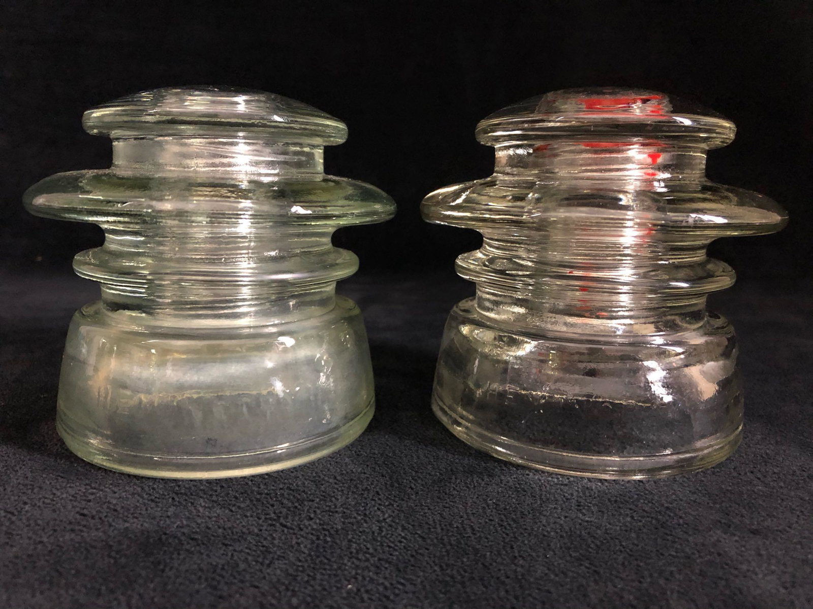 Antique Matching Pair Hemingray # 53 Telegraph (1 of 14)