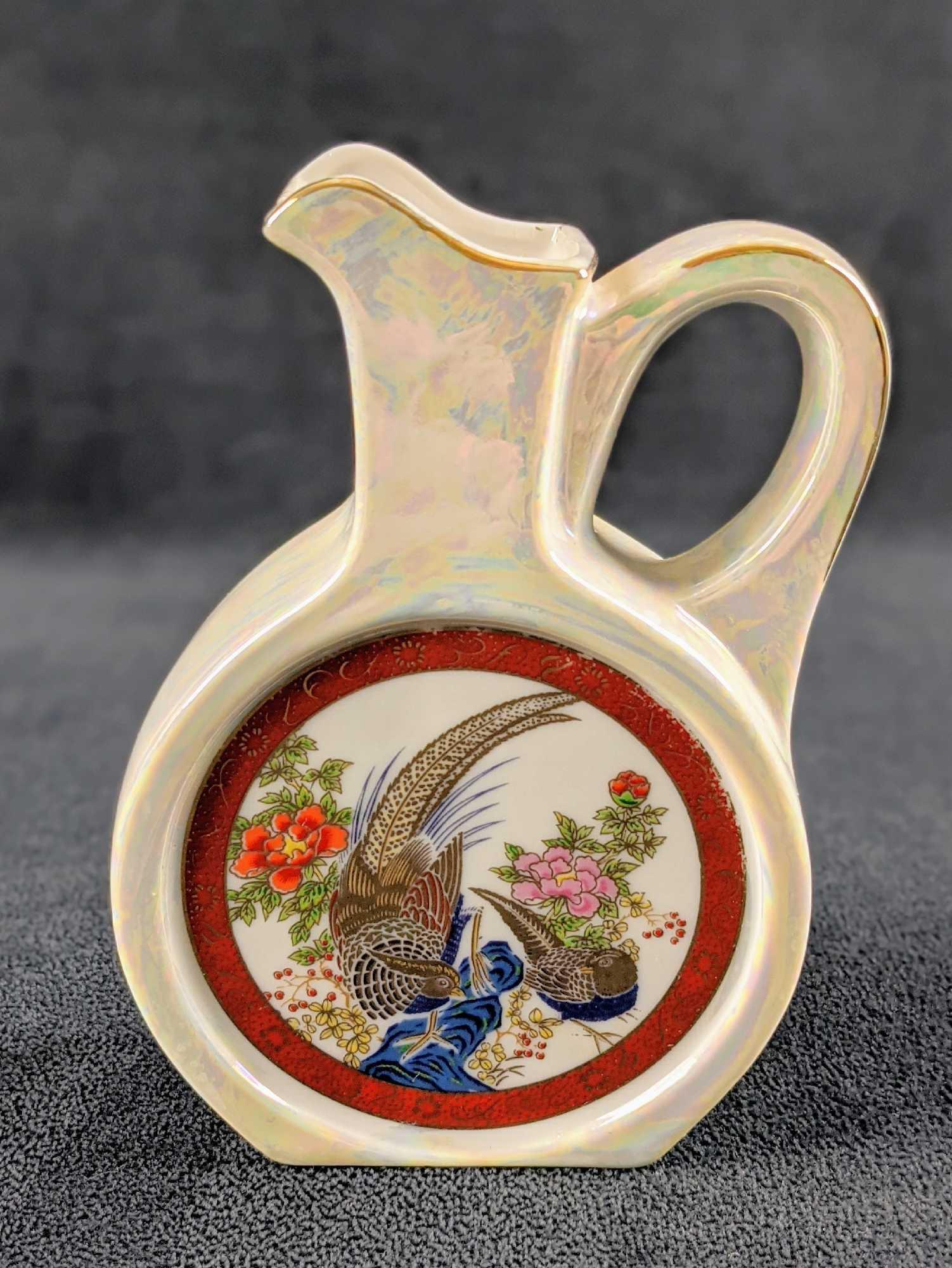 Vintage Japanese Iridescent Peacock Mini Bud Vase (1 of 6)