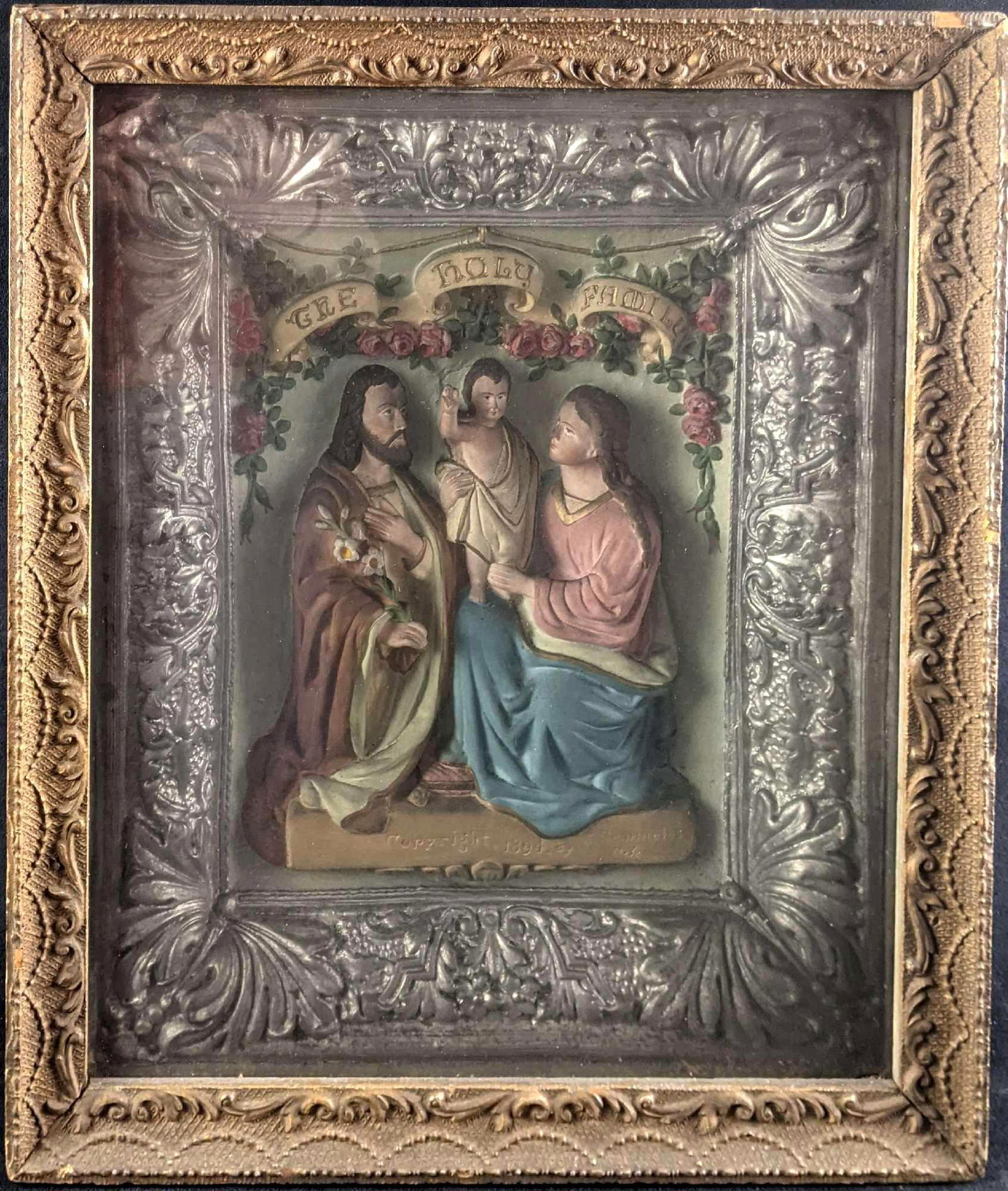 The Holy Family Framed Art Relief Shadow Box Color (1 of 8)