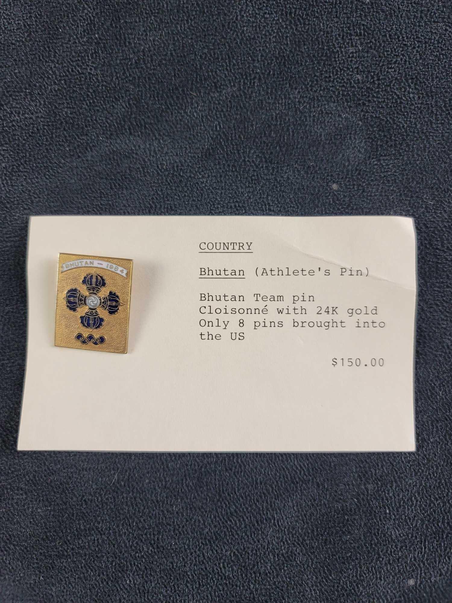 Rare Vintage Olympic Bhutan Team Pin (1 of 5)