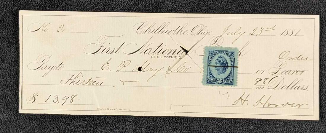 Antique Herbert Hoover Signed Check (1 of 3)