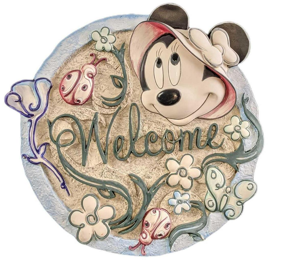 Rare Resin Disney Mickey Mouse Welcome Garden Sign (1 of 2)