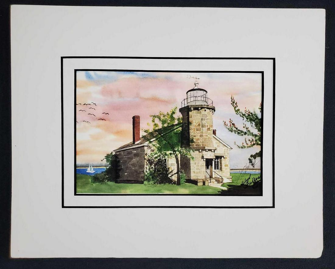 Watercolor Lighthouse Print Signed by Fulkerson (1 of 7)
